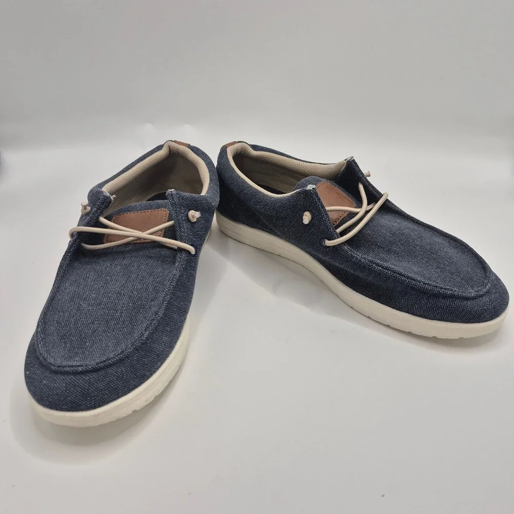 Old Navy Boys Navy Blue Canvas Deck Shoes Moc Toe Loafers 5Y S/694350-01
